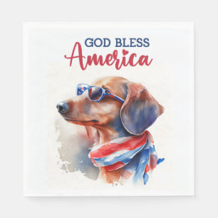 Serviette En Papier Chien patriotique Dachshund