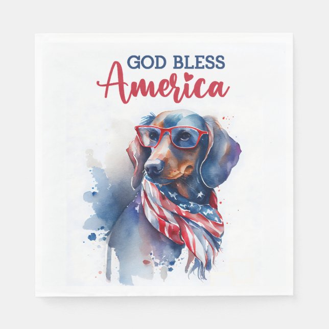 Serviette En Papier Chien patriotique Dachshund (Devant)