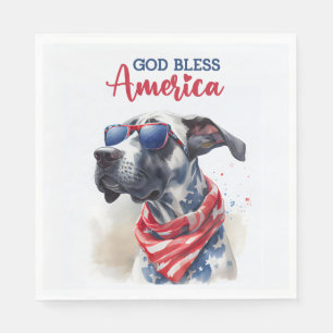 Serviette En Papier Chien Patriotique-Dogue Allemand