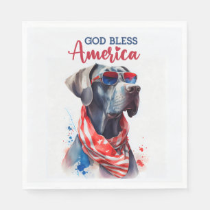 Serviette En Papier Chien Patriotique-Dogue Allemand
