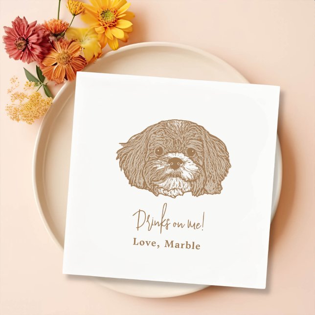 Serviette En Papier Chien personnalisé Mariage personnalisées serviett (Créateur téléchargé)