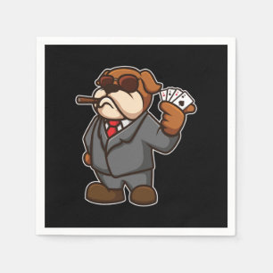 Serviette En Papier Chien Poker Cartes Joueur Cigar Casio Joueur Cadea