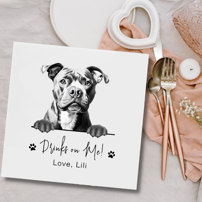 Serviette En Papier Chien robuste Boissons Personnalisées Sur Moi (Créateur téléchargé)