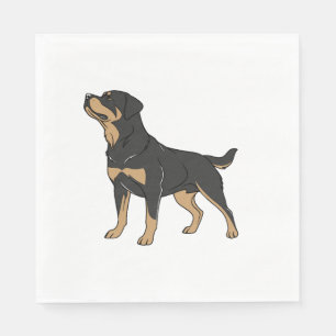 Serviette En Papier Chien Rottweiler, Chien Rottweiler Debout