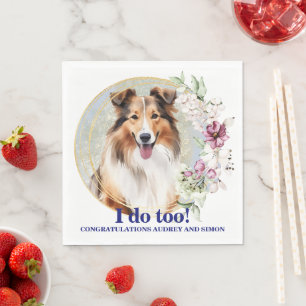 Serviette En Papier Chien Shetland Mariage Napkins Avec Chien Photo