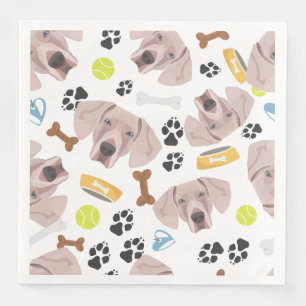 Serviette En Papier Chien souriant Weimaraner