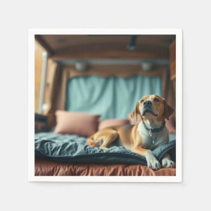 Serviette En Papier Chien sur Lit