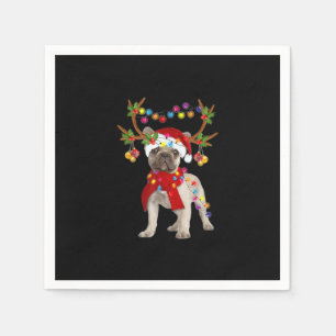 Serviette En Papier Chien-taureau français Magnifique renne Arbre de N