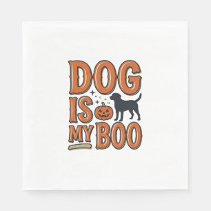 Serviette En Papier Chien Vintage Est Mon Boo Halloween Conception De
