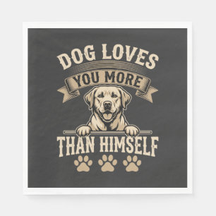 Serviette En Papier Chien Vous Aime Plus Que Lui-Même Vintage