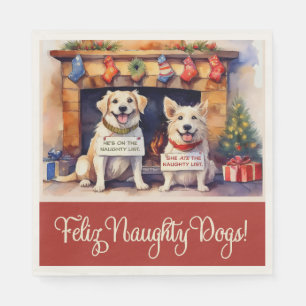 Serviette En Papier Chiens coquins Papier de Noël serviettes