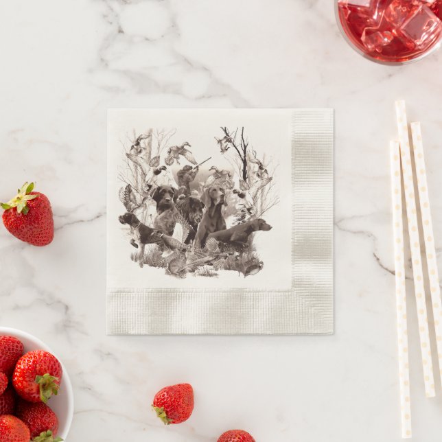 Serviette En Papier Chiens de chasse, Chiens d'armes, Saison de chasse (En situation)