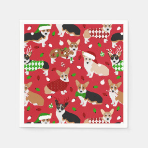 Serviette En Papier Chiens de Noël Corgi