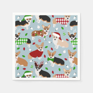 Serviette En Papier Chiens de Noël Corgi serviettes