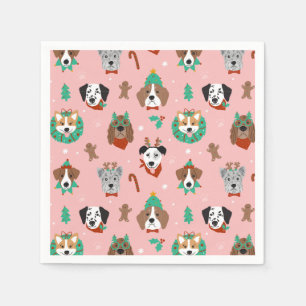 Serviette En Papier Chiens de Noël en Accessoires de vacances Motif