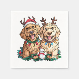 Serviette En Papier Chiens de Noël Goldendoodle