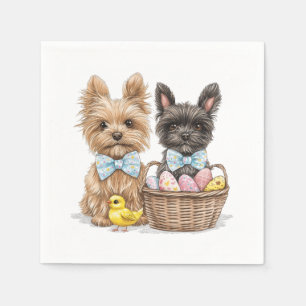 Serviette En Papier Chiens de Pâques Yorkshire Terrier
