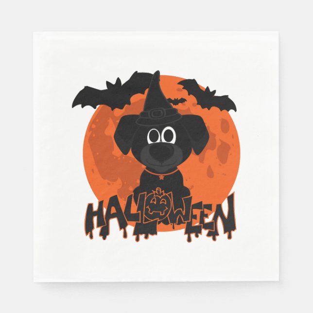 Serviette En Papier Chiens de t-shirt Halloween (Devant)