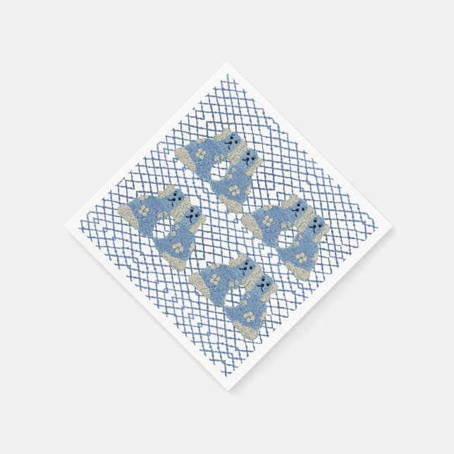 Serviette En Papier Chiens du Staffordshire de Blue Ginger Jars (Coin)