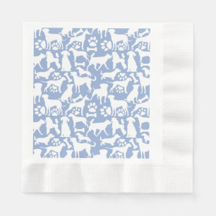 Serviette En Papier Chiens et pattes motif 02.b LBlue BG