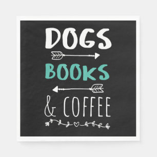 Serviette En Papier Chiens Livres Café Weekend Amoureux des animaux