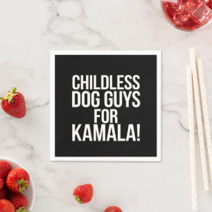 Serviette En Papier Chiens sans enfants pour Kamala 2024 Vote Harris
