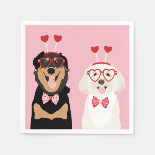 Serviette En Papier Chiens Valentine Rottweiler Maltipoo Chiot