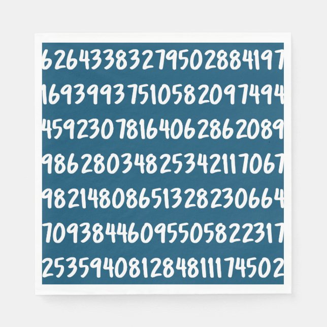Serviette En Papier Chiffres de Pi 3.14 Numéros mathématiques Design e (Devant)