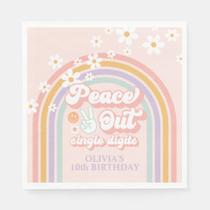 Serviette En Papier Chiffres simples Peace Out Pastel rainbow