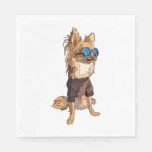 Serviette En Papier Chihuahua Chien Long Haied Vibes d'été
