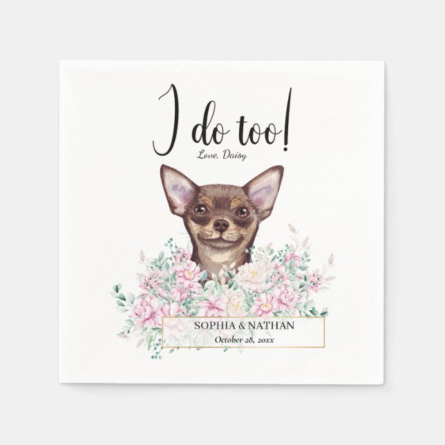 Serviette En Papier Chihuahua Chien Mariage Cocktail Serviettes (Devant)
