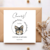Chihuahua Chien Mariage Cocktail serviettes