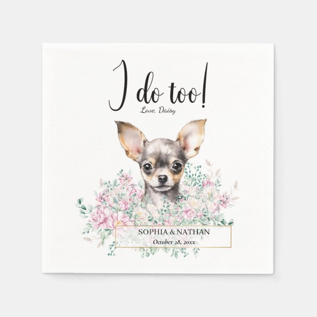 Serviette En Papier Chihuahua Chien Mariage Cocktail Serviettes (Devant)