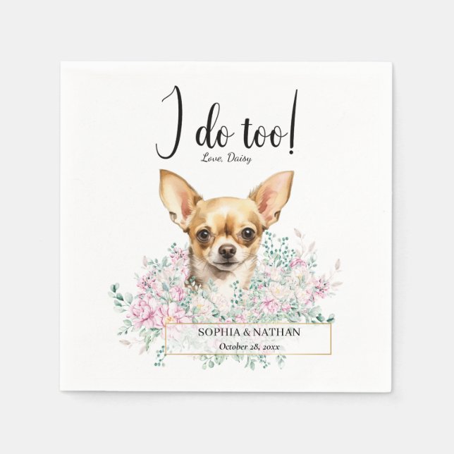 Serviette En Papier Chihuahua Chien Mariage Cocktail Serviettes (Devant)