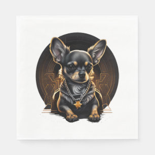 Serviette En Papier Chihuahua Cool Chien Rap Hip-Hop Gangster