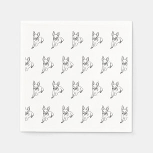 Serviette En Papier Chihuahua élégant : Art de ligne personnalisé