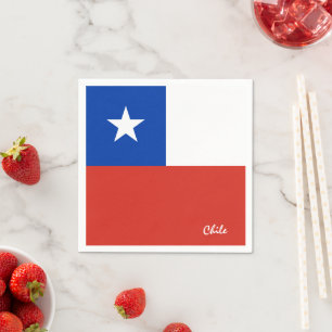 Serviette En Papier Chili & Chilienne Drapeau fête mode / fans sportif