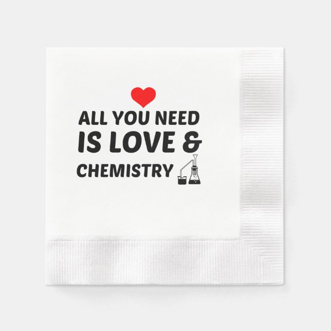 SERVIETTE EN PAPIER CHIMIE ET AMOUR (Devant)