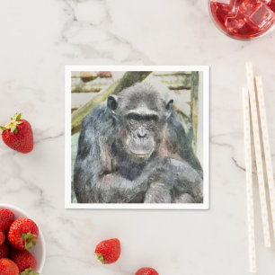 SERVIETTE EN PAPIER CHIMPANZEE CUTE