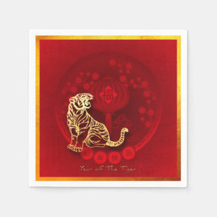 Serviette En Papier Chinois FU Luck lantern Tiger Année saluant PN01