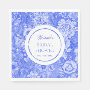 Serviette En Papier Chinoiserie Bleu Blanc Fête des mariées