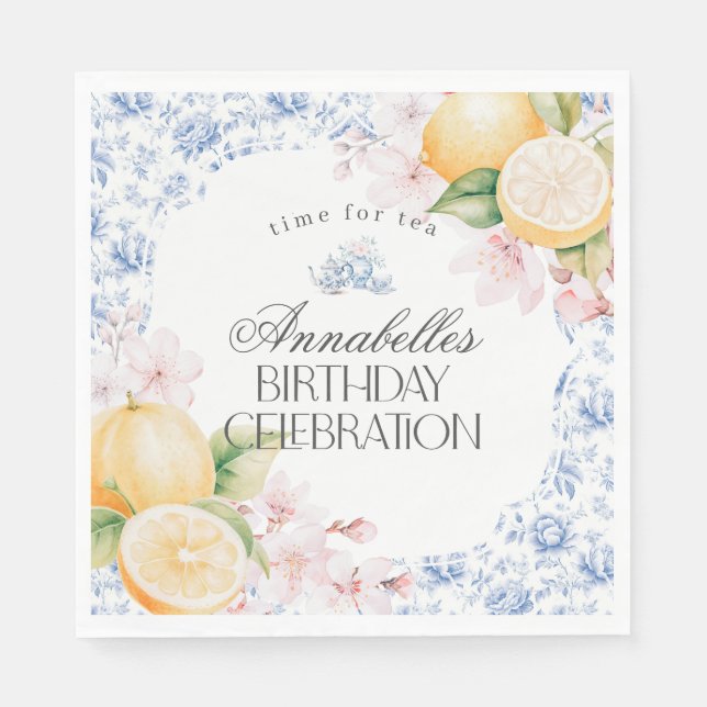 Serviette En Papier Chinoiserie Lemon Tea Party Décor d'anniversaire (Devant)