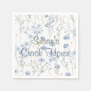 Serviette En Papier Chinoiserie Toile Bleue Mahjong personnalisé