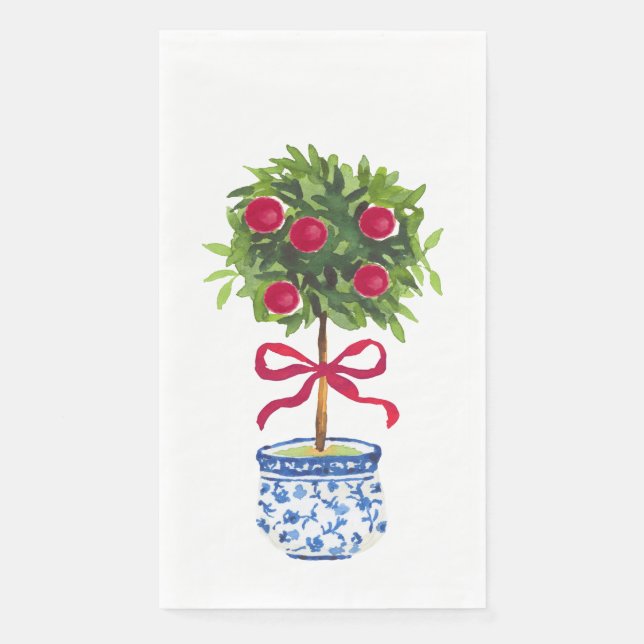 Serviette En Papier Chinoiserie Topiary Holiday Napkins (Devant)