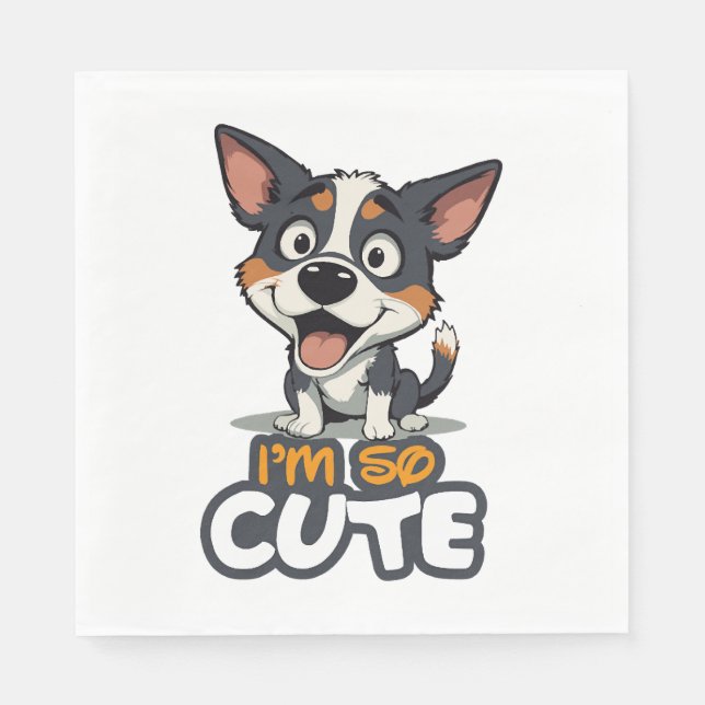 Serviette En Papier chiot mignon (Devant)