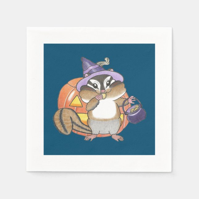 Serviette En Papier Chipmunk Halloween Papier serviettes (Devant)