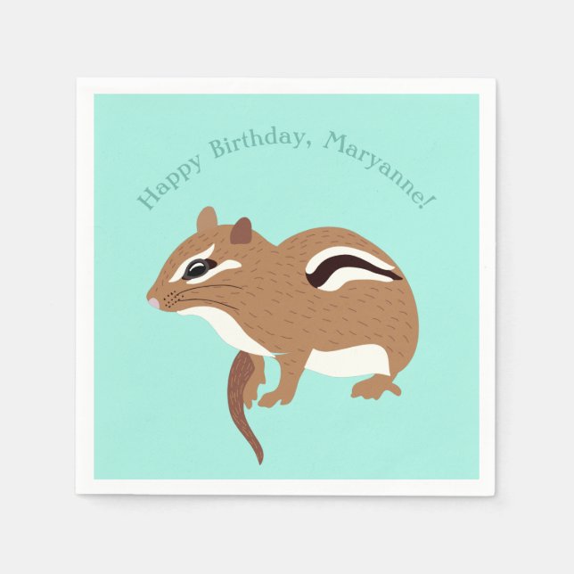 Serviette En Papier Chipmunks Thème Anniversaire fête Personnalisé (Devant)