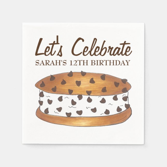 Serviette En Papier Chipwich Chocolat Chip Cookie Sandwich à la crème  (Devant)