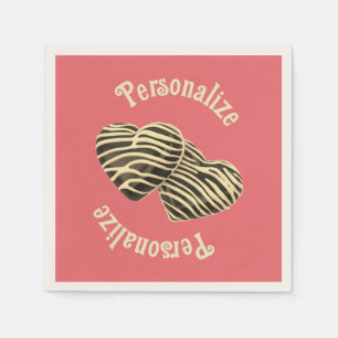 Serviette En Papier Chocolat bonbon coeur corail rose mignon amour