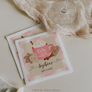 Serviette En Papier Chocolat chaud Baby shower d'hiver fille